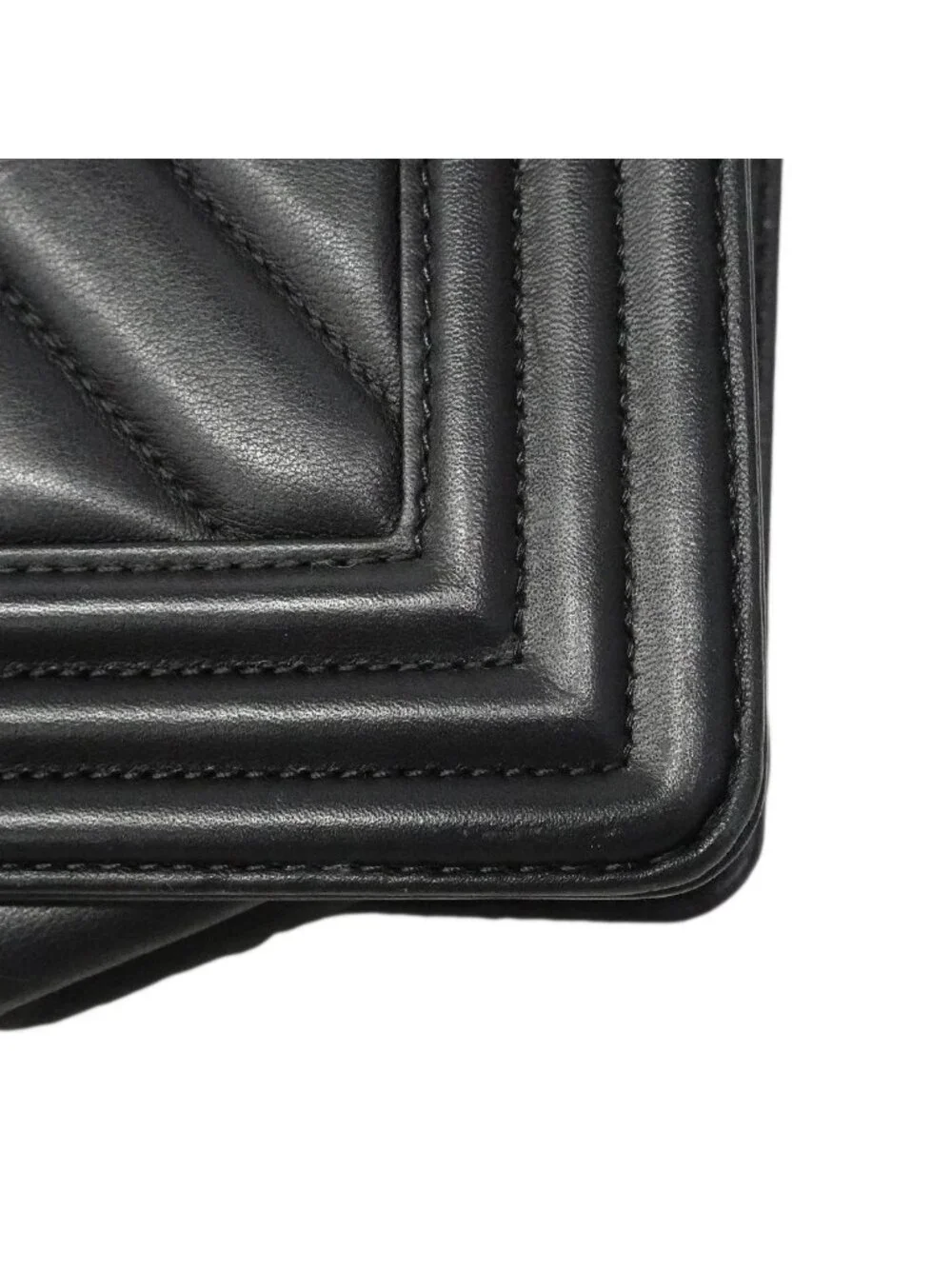 Chanel Shoulder Bag Boy Stitch Lambskin Black Gold